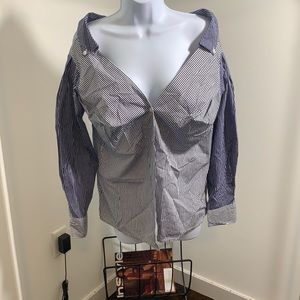 Off the shoulder button down shirt